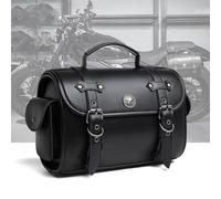 KHDWOB Motorbike Saddle Bags for Ducati Scrambler Full Throttle 2015-2023, Vintage Motorcycle Saddle Bag Leather Side Tail Bag Waterproof Motorbike Luggage With Quick-Release Straps,A/Small
