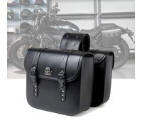 KHDWOB Motorbike Saddle Bags for Suzuki Boulevard C50T Classic 2012, Vintage Motorcycle Saddle Bag Leather Side Tail Bag Waterproof Motorbike Luggage With Quick-Release Straps,B