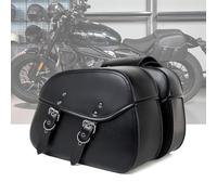 KHDWOB Motorbike Saddle Bags for Triumph Bonneville Speed Master Cruisers, Vintage Motorcycle Saddle Bag Leather Side Tail Bag Waterproof Motorbike Luggage With Quick-Release Straps,C