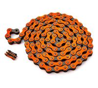KHE BMX/Fixie Chain 1/2 Inch x 1/8 Inch 112 Links Left Only 385 g with Chain Lock I4 - Many Colours (Orange)