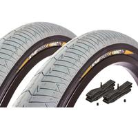 KHE MAC2+ BMX Tyre Set 20 x 2.30 Inches - Approx. 550 g - Steel Band - Includes Kenda Hoses AV - Quiet Running & Stable - Park & Street