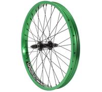 KHE Prism BMX Front Wheel, 20 Inches, 38 mm Rim, Green Anodised 10 mm Axle, 36 Holes