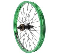 KHE Prism BMX Rear Wheel, 20 Inches, Green Anodised 14 mm Axle, 16T Freewheel Sprocket, 38 mm Rim Width