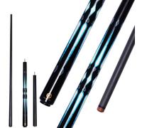 KHEALING Carbon Fiber Pool Cue, 12.9mm Head, 3-Section break/Jump Pool Cue, Black Bakelite Leather Head, 58" Pool Supplies, Handmade, for Black Eight or Black Nine Ball, 20-22 oz