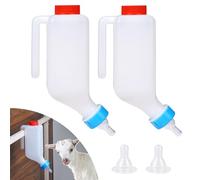 KHEARPSL 2pcs 800ml Lamb Feeding Bottle Thickened Goat Feeder Bottles Hang Upside Down Livestock Milk Bottle with Measurements Fawns Nursing Bottles for Goat Lamb Fawns Nigerian Dwarf Doeling (2pcs)