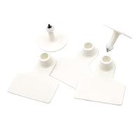 KHEARPSL Blank Ear Tags 100 Pieces Blank Livestock Identification Ear Tags for Cattle Cow Pig Goat Sheep Dog (White)