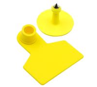 KHEARPSL Blank Ear Tags 100 Pieces Livestock Identification Cards Blank Livestock Ear Tags for Cattle Cow Pig Goat Sheep Dog (Yellow)