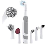 kHelfer Electric Cleaning Brush with Battery Power, KH6A Small Electric Grout Scrubber &5 Replacement Brush, Lightweight Waterproof Stainless Steel Wire Brush for Grout, Tile, Corner, Bathroom