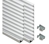 KHELSE LED Aluminum Profile,20-Pack 1m/3.3ft Recessed LED Strip Diffuser,Silver 45 Degree Oblique Illumination Hidden LED Under Cabinet Light, LED Channel with Milky White Cover, End Caps