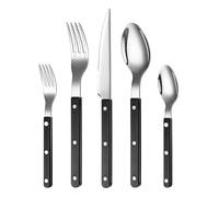 Khen Black Cutlery Sabre Set of 6 - 18/8 Stainless Steel Flatware - Modern Silverware for Home, Kitchen & Dining - Dishwasher Safe