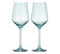 Khen Colored Crystal Wine Glass | Set of 2 | Large Stemmed 12 oz Glasses, Great for all Occasions & Special Celebrations Italian Style Tall Drinkware for Red & White, Dinner Glassware (Forest green)