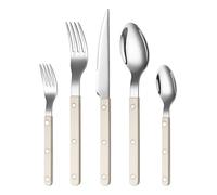 Khen Cream Cutlery Sabre Set of 6 - 18/8 Stainless Steel Flatware - Modern Silverware for Home, Kitchen & Dining - Dishwasher Safe
