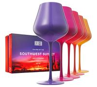 Khen Southwest Sunset Wine Glass - 20.29 oz Large Colored Acrylic Wine Glass, BPA-Free, Shatterproof Goblet for Red or White Wines, Parties, and Outdoor Use - Set of 5