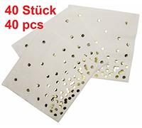 khevga 40 napkins with white gold dots for weddings, baptisms and birthdays