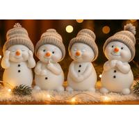 khevga Christmas decoration Decorative figures Snowman in a set of 4 dimensions ca. 6x6x11 cm