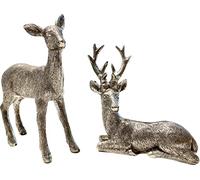 khevga Christmas Decoration Table Stag Decoration Christmas Silver Set of 2