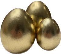 khevga Decorative Easter eggs made of terracotta in gold, set of 3