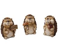 khevga Decorative figures, autumn figures, made of terracotta, hedgehog, polyresin, set of 3