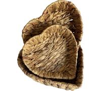 Khevga Empty Heart Shaped Gift Basket - Decorative Gift Basket Made of Durable Material, Ideal for Gifts, Storage and Decoration, Practical Set of 3