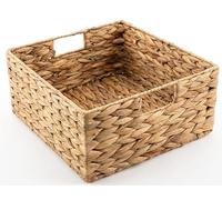 khevga Kallax Sustainable Storage Basket, Braided Water Hyacinth Seagrass Single Half Compartment 30 x 34 x 15 cm