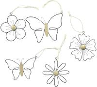 khevga Spring Decoration Window Decoration for Hanging in Set of 5 - Decorative Hangers Made of Metal and Wood for Windows, Doors, Garden & Balcony | Vintage Decoration for Spring, Easter & Living