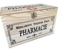 khevga Storage Box with Lid: Wooden Box Medication Decoration, 25 x 15 x 15 cm