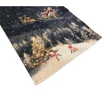 khevga Table Runner Christmas Table Decoration Santa in Snow 140 x 40 cm