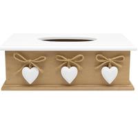 khevga Tissue Box with Lid - Wooden Tissue Holder in Rustic Country House Style, Elegant Brown Design for Home, Office, and Bathroom Decor