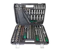 KHfgDHG 216 Piece Mechanic Tool Set 1/4" 3/8" 1/2" Socket Wrench Sets Auto Repair Spanner Ratchet Wrench Steel Car Tool