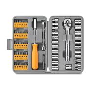 KHfgDHG 57Pcs 1/4" Socket Ratchet Wrench Set Complete Car Repair Tools Set for Car Motorcycle Maintenance Mechanic Tools Hand Tool Sets