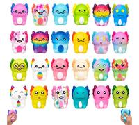 KhgFov 24 Piece Axolotl Squishy Set, 24 Pcs Different Style Axolotl Squishy Fidget, Soft Slow Rebound Squishy for Adults, Cute Animal Squishy for Office Home Desk and Party Bag Fillers