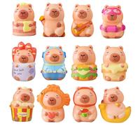 KhgFov Capybara Squishy, Squishy Fidget, 12 Pack Capybara Stress Relief for Anxiety Management, Sensory Squishys for Office Desk, Squishys Set with Cute Kapibala Design, Portable Squeeze