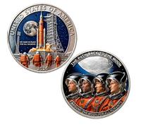KhgFov Challenge Coin, Lunar Mission Commemorative Set of Two, Space Exploration Memorabilia for Collectors and Astronomy Enthusiasts, Detailed Design Commemorative Coins
