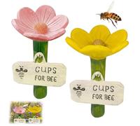 KhgFov Cups for Bees, 2 Pcs Bee Watering Station for Garden, Cups for Garden Providing Hydration Support, Outdoor Drinking Station for Yard Lawn Patio, Beehive, Flowerpot Accessories Decor