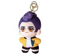 KhgFov Demon Hunters Keychain, Plush Keychain, 1 Pack Purple-Haired Girl Plush Keyring, Collectible Demon Hunters Merch, Cute Keychain for Fans, Kids and Adults, Desktop Decor and Gift