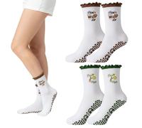 KhgFov Pilates Grip Socks, Pilates Socks, Two-Pair Set in Coffee and Dark Green Non Slip Yoga Sock with Secure Traction, Ideal for Pilates and Yoga Sessions, Give for Enthusiasts and Practitioners