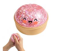 KhgFov Squishy Dumpling, Pink Smiling Dumpling Squishy, Glitter Dumpling Squishy Design Stress Relief Sensory Squishy for Office, Desk Decoration and Social Icebreaker Activity, for Aged 14 Above