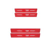 KHGFRX 4Pcs Car Carbon Fiber Kick Plates, for Mitsubishi Lancer Door Sill Pedal Anti-Slip Anti Scratch Protector Styling Sticker Accessories