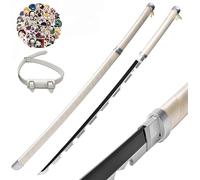 KHHK 31Inch Demon Swords Katana Anime Sword Samurai Tanjiro Cosplay Handmade Props Japanese Katana Handmade Abs Sheath Knife For Slay Lovers Halloween Props sword (Hashibira Inosuke)