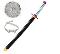 KHHK 31Inch Demon Swords Katana Anime Sword Samurai Tanjiro Cosplay Handmade Props Japanese Katana Handmade Abs Sheath Knife For Slay Lovers Halloween Props sword (Tomioka Giyuu)