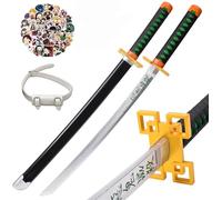 KHHK 31Inch Demon Swords Katana Anime Sword Samurai Tanjiro Cosplay Handmade Props Japanese Katana Handmade Abs Sheath Knife For Lovers Halloween Props sword (Tokitou Muichirou)