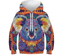 KHHKJBVCE 3D Children's Hoodies Koala Unisex Hoodies Novel Graphic Print Hoodies Handsome Fashion Pullover Sweatshirt With Pockets 10-12Y