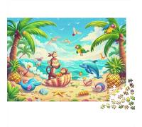 KHHKJBVCE Cartoon Animals 1000pc Jigsaw Puzzle for Adults & Family, 1000 Pieces, 75x50cm, Age 12+