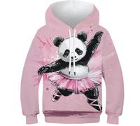 KHHKJBVCE Kids Teen Girl Boy Hoodies 3D Print Cute Giant Panda Sweatshirt Pocket Pullover Hoodie 9-11Y