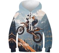 KHHKJBVCE Mountain Bike 3D Print Cool Pullover Boys Hoodies Funny Sweatshirt Novelty Clothes for Kids Girls 12-14Y
