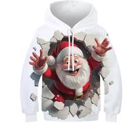 KHHKJBVCE Unisex 3D Boys Merry Chrismas Hoodies for Kids 3D Prints Sweatshirts Pullover with Pocket 11-13Y