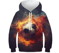 KHHKJBVCE Unisex 3d Print Youth Football Hoodie Pullover Sweatshirt Long Sleeves Sport Hoodie With Pockets 13-15Y