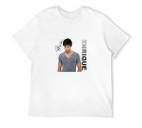 Khian SOON Men's Enrique Iglesias Sex and Love Size Small Black Band Tee T-Shirts White L