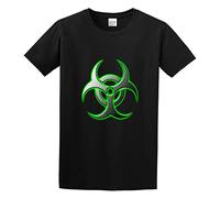 Khian SOON Men's Plague Inc Green Biohazard Logo T-Shirts Black 3XL