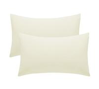 KHIM 100% Cotton Pair of Housewife Pillow Cases Ultra Soft Premium Quality Ultra Soft Premium Quality- Cream